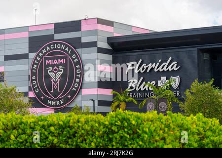 Fort Lauderdale, FL, USA - 19. August 2023: Florida Blue Training Center DRV PNK Stadium Inter Miami CF Soccer Team Stockfoto