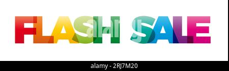 Das Wort Flash Sale. Vektorbanner mit dem textfarbigen Regenbogen. Stock Vektor