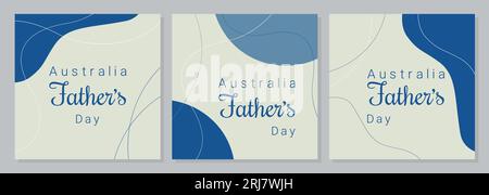 Australia Fathers Day Set Poster, blaue Banner im Boho-Stil. Vektorillustration Stock Vektor