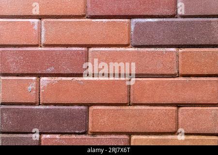 Alte und alte rote Ziegelwand Textur Hintergrund mit Vignettierung. Rote Ziegelwand. Ziegelwand. Stockfoto