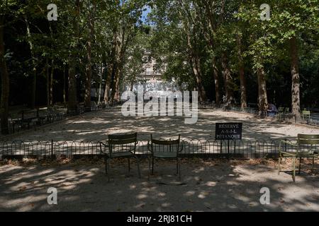 Paris, Frankreich - 14. Juli 2023 - Blick auf den Jardin du Luxembourg. Der zweitgrößte öffentliche Park in Paris Stockfoto