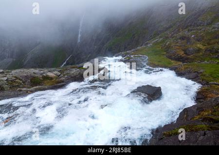 Aussichtsplattform, Trollstigen, Andalsnes, More og Romsdal County, Norwegen, Skandinavien Stockfoto