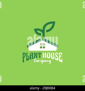 Green House Logo, Nature House Logo Design Stock Vektor