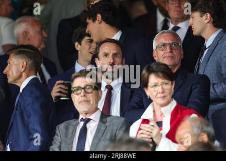 Gareth Southgate Manager of England bei der Teilnahme am Premier League Match Crystal Palace vs Arsenal im Selhurst Park, London, Vereinigtes Königreich, 21. August 2023 (Foto: Mark Cosgrove/News Images) in, am 21. 8. 2023. (Foto: Mark Cosgrove/News Images/SIPA USA) Credit: SIPA USA/Alamy Live News Stockfoto