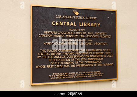 Los Angeles, Kalifornien: Blick auf die LOS ANGELES Public Library - Central Library in 630 W. 5th Street, Los Angeles Stockfoto