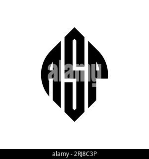 ASP Circle Letter Logo-Design mit Kreis- und Ellipsenform. ASP-Ellipsenbuchstaben im typografischen Stil. Die drei Initialen bilden ein kreisförmiges Logo. ASP CI Stock Vektor