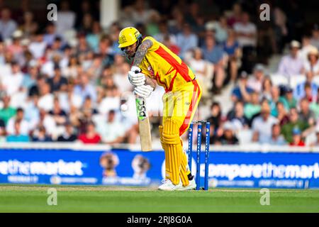 LONDON, VEREINIGTES KÖNIGREICH. August 2023. Alex Hales von Trent Rockets während der Hundert - Oval Invincibles vs Trent Rockets am 4. Tag auf dem Kia Oval Cricket Ground am 21. August 2023 in LONDON. Quelle: Taka Wu/Alamy Live News Stockfoto