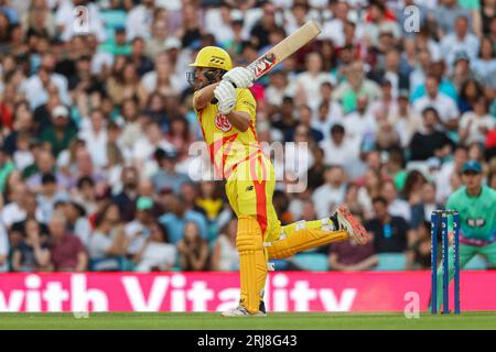 London, England. August 2023. Trent Rockets' Lewis Gregory während des Hundred Matches zwischen Oval Invincibles und Test Rockets at the Oval. Anrede: Ben Whitley/Alamy Live News Stockfoto