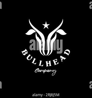 Design-Inspiration für das Taurus-Logo, einfaches Longhorn Bull Cow Cattle Head Toro-Logo Stock Vektor