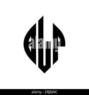 BLP-Logodesign mit kreisförmigem Buchstaben und Ellipsenform. BLP-Ellipsenbuchstaben im typografischen Stil. Die drei Initialen bilden ein kreisförmiges Logo. BLP CI Stock Vektor