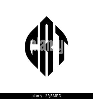 CRT-Logo mit kreisförmigem Buchstaben, Kreis- und Ellipsenform. CRT-Ellipsenbuchstaben im typografischen Stil. Die drei Initialen bilden ein kreisförmiges Logo. CRT CI Stock Vektor