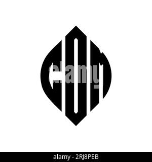 CDM-kreisförmiges Logo mit Kreis- und Ellipsenform. CDM-Ellipsenbuchstaben im typografischen Stil. Die drei Initialen bilden ein kreisförmiges Logo. CDM-CI Stock Vektor