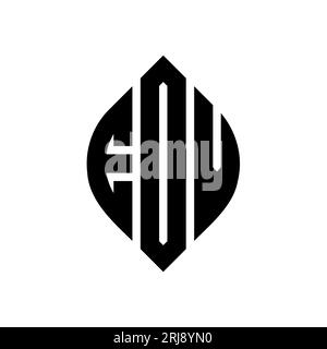 EDV-Logodesign mit kreisförmigem Buchstaben und Ellipsenform. EDV-Ellipsenbuchstaben im typografischen Stil. Die drei Initialen bilden ein kreisförmiges Logo. EDV-CI Stock Vektor