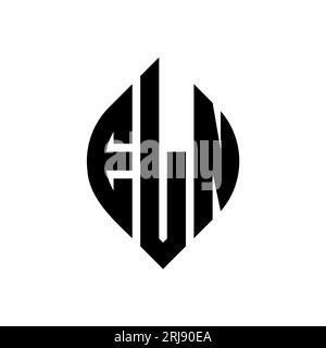 ELN-Logodesign mit kreisförmigem Buchstaben und Ellipsenform. ELN-Ellipsenbuchstaben im typografischen Stil. Die drei Initialen bilden ein kreisförmiges Logo. ELN-CI Stock Vektor