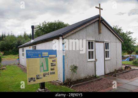 Hallmuir Ukrainische Kapelle, die von Mitgliedern der galicischen Waffen SS erbaut wurde und nach dem 2. Weltkrieg heimlich in einem Kriegsgefangenenlager in der Nähe von Lockerbie in Schottland untergebracht war Stockfoto