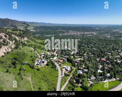 Luftaufnahme von Boulder City während der Sommersaison, Colorado, USA Stockfoto