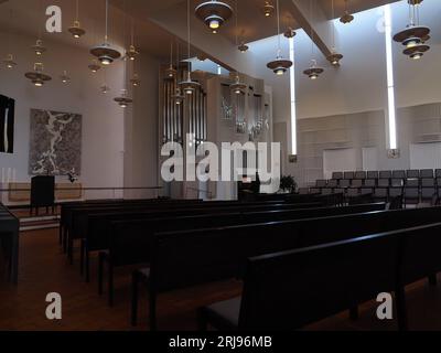 Das Innere der Olari-Kirche, Espoo Finnland Stockfoto