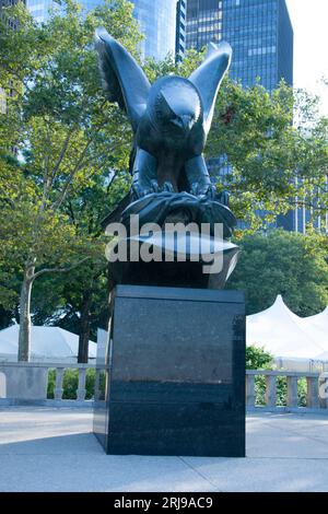 Eagle Statue Battery Park Lower Manhattan New York City 2009 Stockfoto