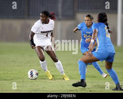 17. August 2023: Georgia Bulldogs-Mittelfeldspieler Christian Brathwaite #4 während eines Spiels zwischen den Georgia Bulldogs und den UCLA Bruins im Wallis Annenberg Stadium in Los Angeles, CA, Michael Sullivan/CSM Stockfoto