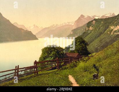 Urnersee und Vierwaldstättersee, Urnersee, Schweiz 1890. Stockfoto