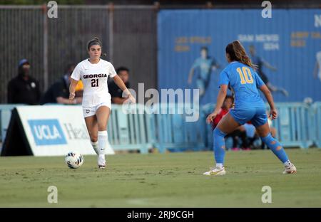 17. August 2023: Der Georgia Bulldogs-Mittelfeldspieler Devon Winters spielt im Wallis Annenberg Stadium in Los Angeles, KALIFORNIEN, bei einem Spiel zwischen den Georgia Bulldogs und den UCLA Bruins auf Platz 21. Michael Sullivan/CSM Stockfoto