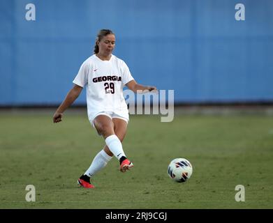 17. August 2023: Morgan Hart, Verteidiger der Georgia Bulldogs, spielt im Wallis Annenberg Stadium in Los Angeles, KALIFORNIEN, bei einem Spiel zwischen den Georgia Bulldogs und den UCLA Bruins auf Platz 29. Michael Sullivan/CSM Stockfoto