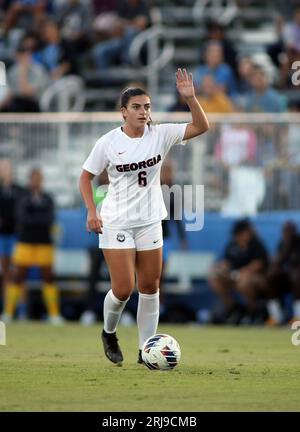 17. August 2023: Jessie Dunn, Verteidigerin der Georgia Bulldogs, spielt im Wallis Annenberg Stadium in Los Angeles, CA, Michael Sullivan/CSM Stockfoto