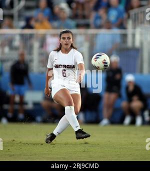 17. August 2023: Jessie Dunn, Verteidigerin der Georgia Bulldogs, spielt im Wallis Annenberg Stadium in Los Angeles, CA, Michael Sullivan/CSM Stockfoto