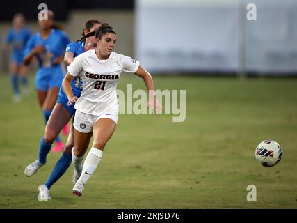 17. August 2023: Der Georgia Bulldogs-Mittelfeldspieler Devon Winters spielt im Wallis Annenberg Stadium in Los Angeles, KALIFORNIEN, bei einem Spiel zwischen den Georgia Bulldogs und den UCLA Bruins auf Platz 21. Michael Sullivan/CSM Stockfoto