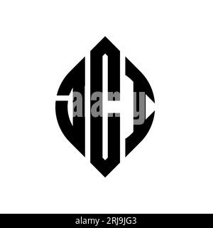 JCI-Logodesign mit kreisförmigem Buchstaben und Ellipsenform. JCI-Ellipsenbuchstaben im typografischen Stil. Die drei Initialen bilden ein kreisförmiges Logo. JCI-CI Stock Vektor
