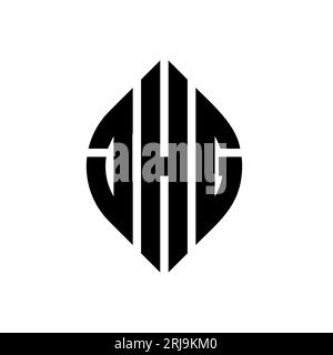 JHG kreisförmiges Logo mit Kreis- und Ellipsenform. JHG-Ellipsenbuchstaben im typografischen Stil. Die drei Initialen bilden ein kreisförmiges Logo. JHG CI Stock Vektor