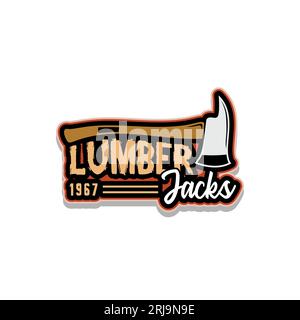 Lumberjack Logo , Axt mit Holzgriff Schneidewerkzeug Vektor Design Inspiration Stock Vektor