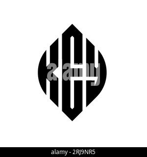 Logodesign mit kreisförmigem Buchstaben, Kreis- und Ellipsenform. Ellipsenbuchstaben im typografischen Stil. Die drei Initialen bilden ein kreisförmiges Logo. SCHLÜSSEL-CI Stock Vektor