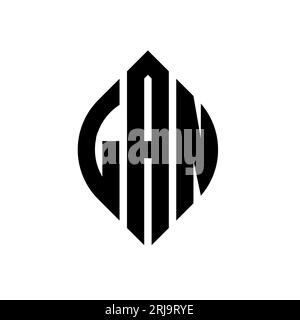 LAN Circle Letter Logo-Design mit Kreis- und Ellipsenform. LAN-Ellipsenbuchstaben im typografischen Stil. Die drei Initialen bilden ein kreisförmiges Logo. LAN-CI Stock Vektor