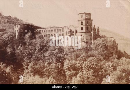 Das Schloss, von der Terrasse aus gesehen, Heidelberg, Baden, Deutschland Stockfoto