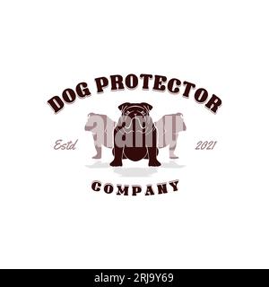 Bulldog Logo Watchdog Housedog Bandog Security Protector Design Inspiration Stock Vektor