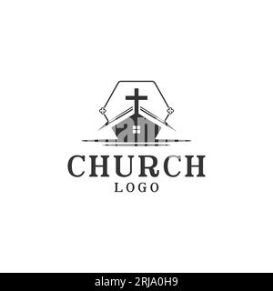 Christliche Kirche Jesus Cross Gospel Logo Design Stock Vektor