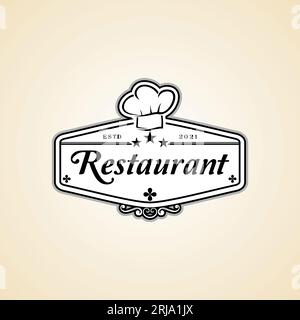 Restaurant-Logo mit Kochmütze Stock Vektor