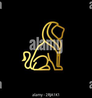 Design-Inspiration für das Royal Golden Lion King Logo Stock Vektor