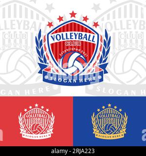 Volleyball Team Logo-Abzeichen, American Sports Logo Stock Vektor