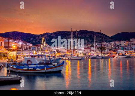 Malerische Pythagorion auf der Insel Samos, Griechenland. Stockfoto