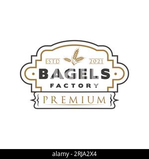 Vintage Bagels Logo, Bakery Stamp Stock Vektor