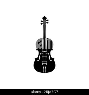 Silhouette der Violine Viola Cello Fiddle Kontrabass Kontrabass Kontrabass Stock Vektor