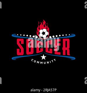Fußball-Sport-Logo Mit „Burning Ball“-Symbol-Vektor-Design Stock Vektor