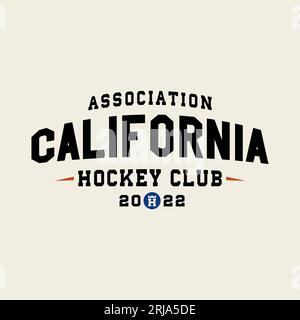 California Hockey Label Design, Mit Old School Style Vektor Stock Vektor
