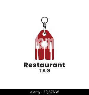 Fork Wineglass Löffel und Preisschild für Design-Inspiration mit Restaurant-Logo Stock Vektor