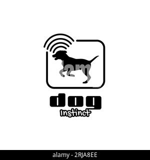 Hundesilhouette mit Signalsymbol für Sniffer Dog Logo-Symbol Stock Vektor