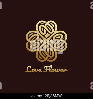Monogramm Love Flower Mandala Vektor Design Inspiration Stock Vektor