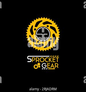 Logo Sprocket Chain Ring Initial Letter S and G For Bike Workshop Stock Vektor