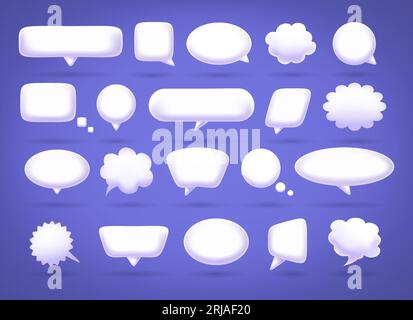Speech 3d Bubble Social Media Set Stock Vektor